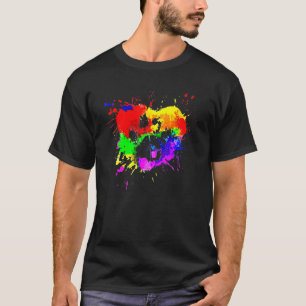Bunte Pfote Baby Mops Hund Liebe R Papa Mama Junge T-Shirt
