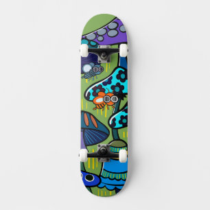 Bunte Pilzillustration Skateboard