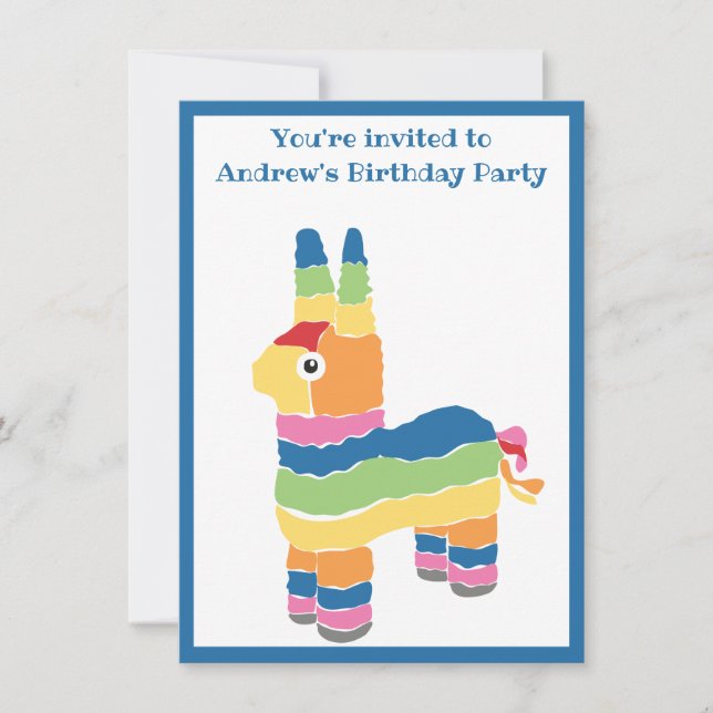 Bunte Pinata Geburtstagsparty Einladung (Vorderseite)