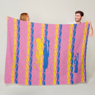Bunte Pinsel-Mal-Punkte Fleecedecke