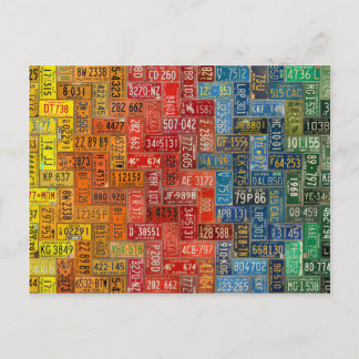 Bunte Platten aus allen 50 Staaten Postkarte