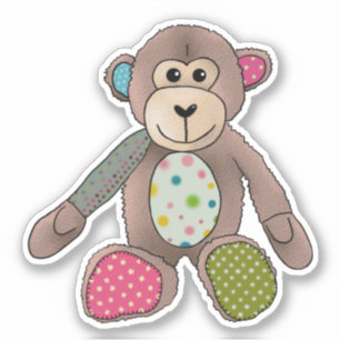 Bunte Plüschtiere Aufkleber