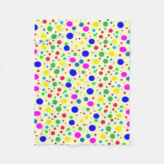 Bunte Polka Dot Bubbles Fleece Blankon (Vorderseite)