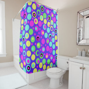 Bunte Polka Dot Party Duschvorhang