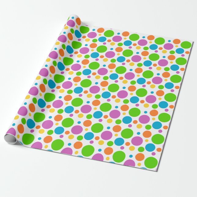 Bunte Polka Dots-Geschenke Geschenkpapier (Ungerollt)
