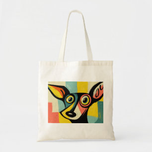 Bunte Pop-Art-Hundedarstellung Tragetasche