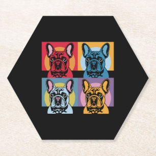 Bunte Pop-Art-Illustration eines Hundes – Kühnes u Untersetzer