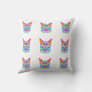 Bunte Pop-Art-Katze Doppelkissen Kissen