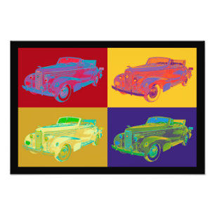 Bunte Pop-Kunst 1938 Cadillacs Lasalle Fotodruck