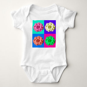 Bunte Pop-Kunst-Blumen Baby Strampler