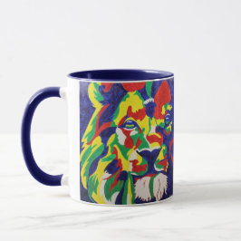 Bunte Pop-Kunst-Löwe-Tasse Tasse