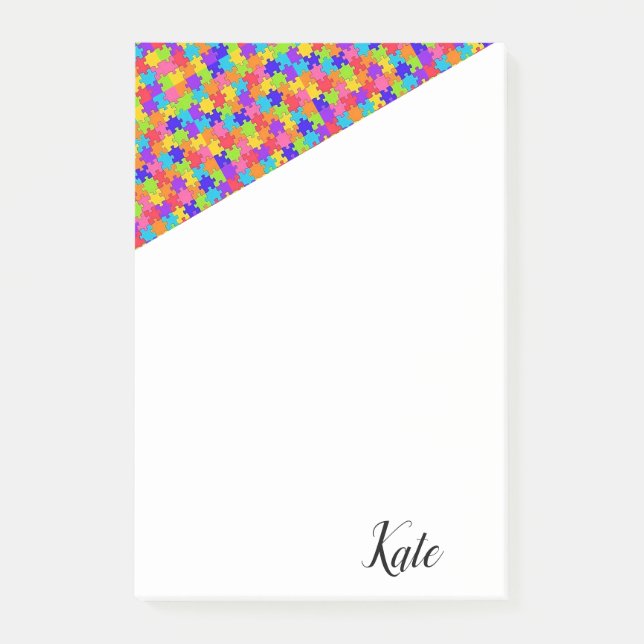 Bunte Post-it-Notizzettel-Puzzle Post-it Klebezettel (Vorderseite)