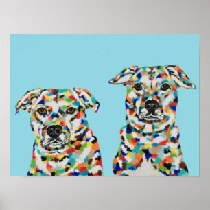Bunte Poster von Hundegeschwistern