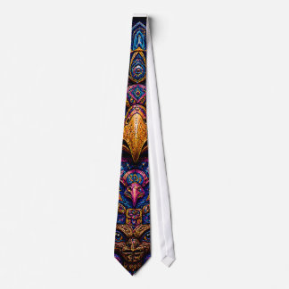 Bunte psychedelische Eulen-Totem-Kunst Herren T-Sh Krawatte