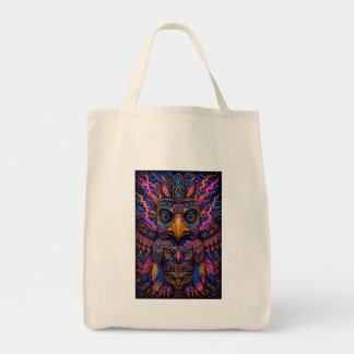 Bunte psychedelische Eulen-Totem-Kunst Herren T-Sh Tragetasche