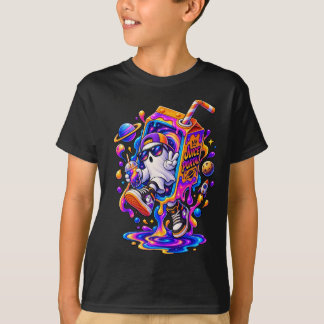 Bunte psychedelische Fantasy-Kreatur Neon-Kunst T-Shirt