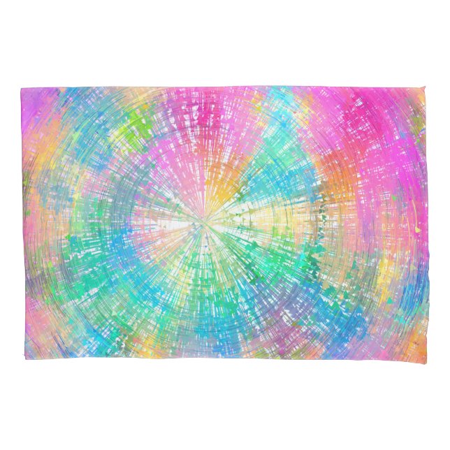 Bunte psychedelische gefärbte Krawatte sprengte Kissenbezug (Vorderseite)