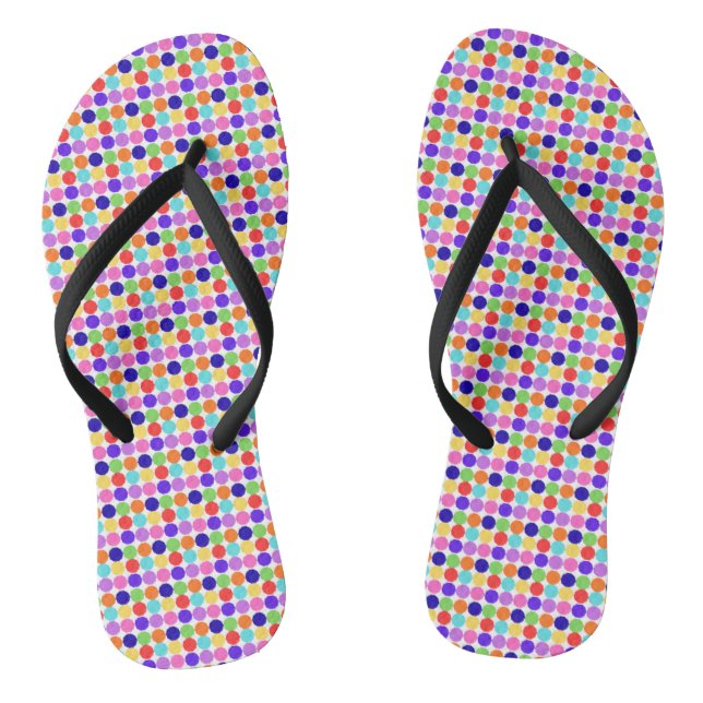 Bunte Punkte Flip Flops (Fußbett)