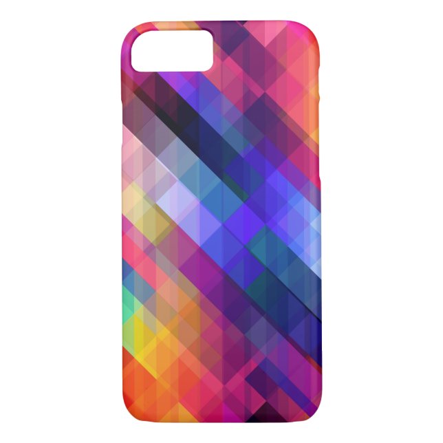 Bunte Quadrat-geometrisches abstraktes Muster Case-Mate iPhone Hülle (Rückseite)