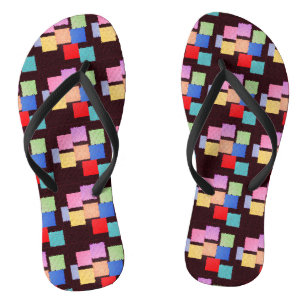 Bunte Quadrate Flip Flops