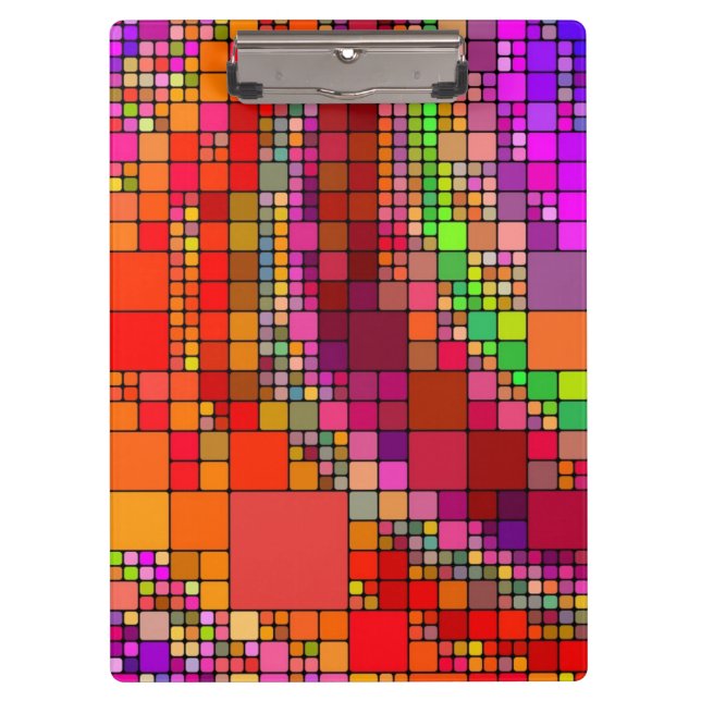 Bunte Quadrate Klemmbrett (Vorderseite)