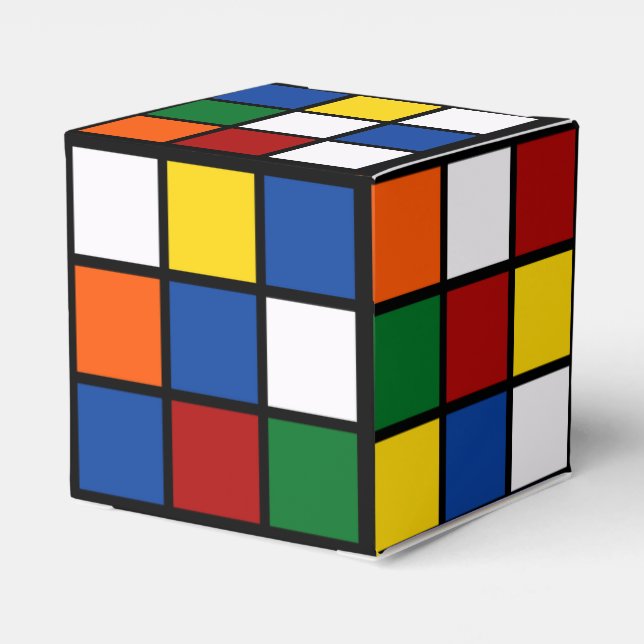 Bunte Quadrate Kubisch Geschenkschachtel (Rückseite)