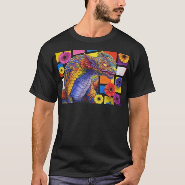 Bunte Rahu riecht Blume T-Shirt (Vorderseite)