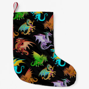 Bunte Regenbogen-Drache-Schule Kleiner Weihnachtsstrumpf
