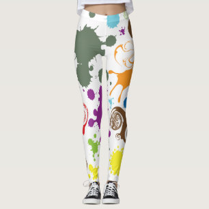 Bunte Regenbogen-Farbspritzer-Kunst-Leggings Leggings