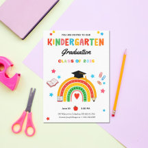 Bunte Regenbogen Kindergarten Abschluss