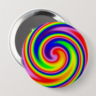 Bunte Regenbogen-Spiralen-helle wirbelnde Energie Button