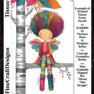 Bunte Regenbogenfee, Afro-Haar DG9R Decoupage Seidenpapier