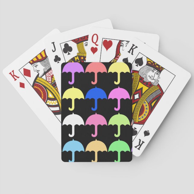 Bunte Regenschirme Spielkarten (Rückseite)