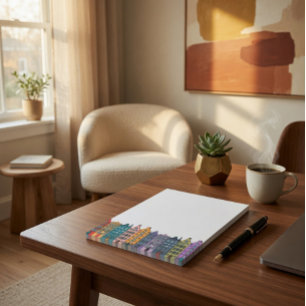 Bunte Reihenhäuser Stadt Post-it® Notes Post-it Klebezettel