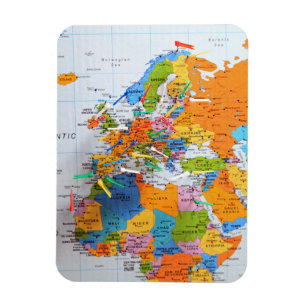 Bunte Reise-Karte Magnet