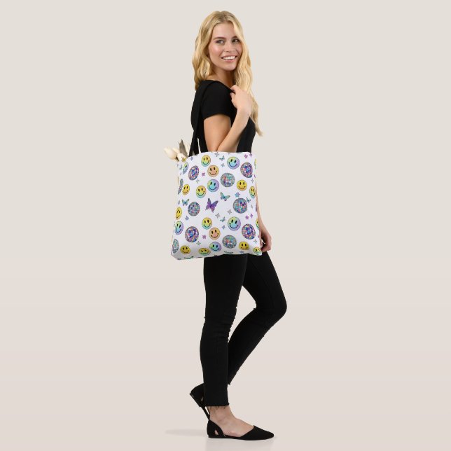 Bunte Retro-Disco-Muster-Tasche Tasche (Am Model)