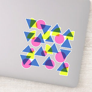 Bunte Retro geometrische Neonformen 90s Aufkleber