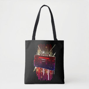 Bunte Retro-Lautsprecher-Kunst mit Neon-Musik-Ener Tasche