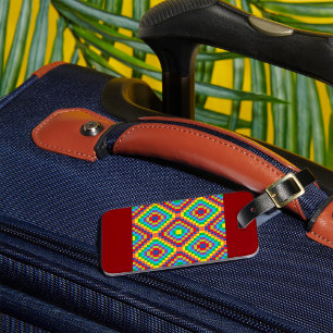 Bunte Retro-Optische-Täuschung-Geometrie-Regenboge Gepäckanhänger