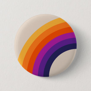 Bunte Retro-Regenbogenkunst Button