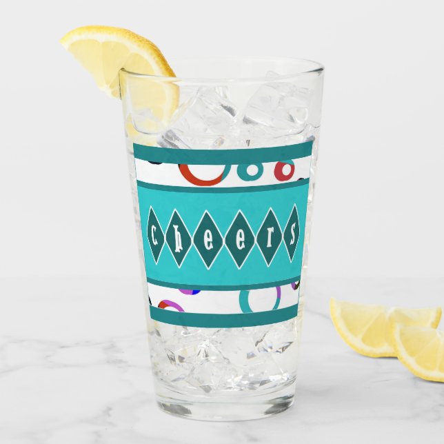 Bunte Retro Ringe MCM-Art Glas (Vorderseite Ice)