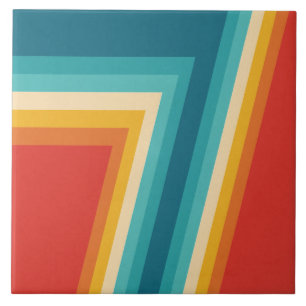 Bunte Retro Streifen - 70er, 80er Entwurf Fliese