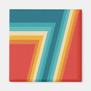 Bunte Retro Streifen -   70er, 80er Entwurf Magnet