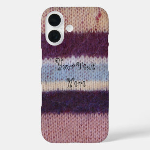 bunte Retro-Stripes aus Strickwaren aus Gewirken iPhone 16 Hülle