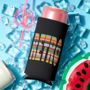Bunte Retro-Wortstreifen Selters Dosenkühler