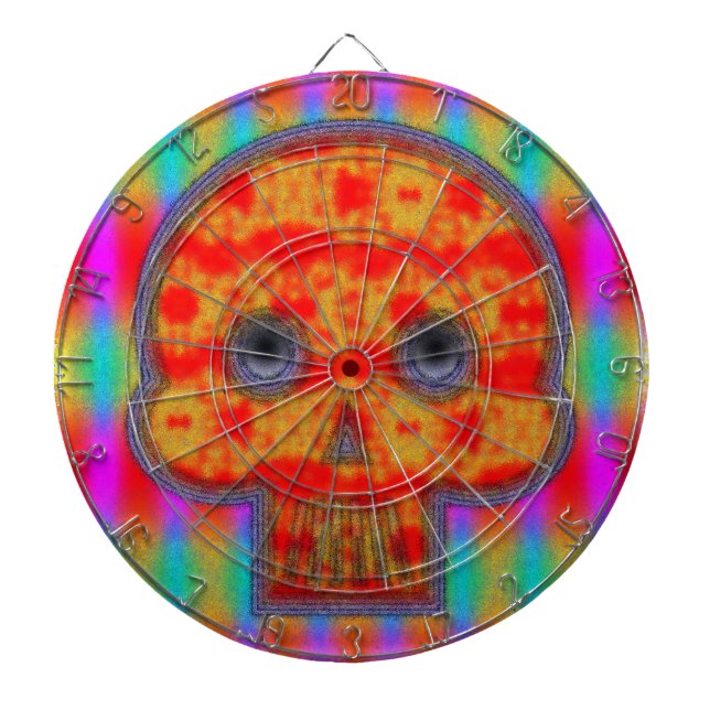 Bunte Roboterkopfmalerei Dartscheibe (vorne)