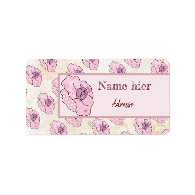 bunte Rose Adressaufkleber (Vorne)