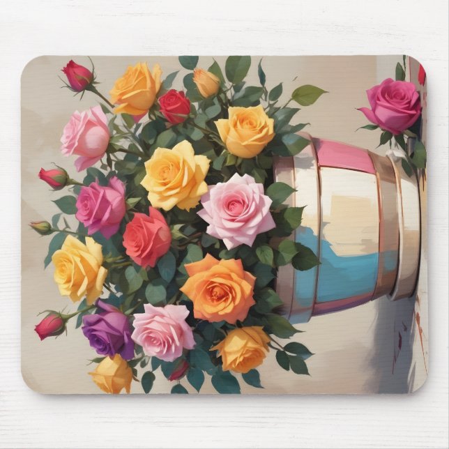 Bunte Rosenbouquet Mousepad (Vorne)