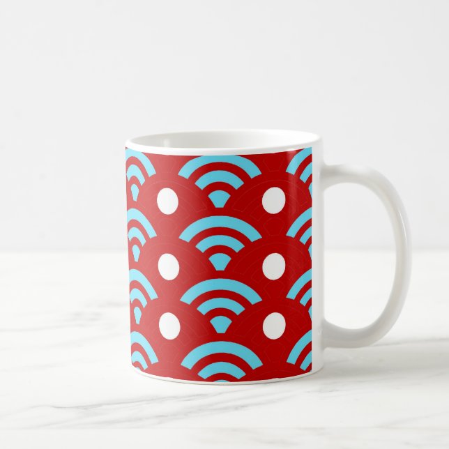 Bunte rote aquamarine kaffeetasse (Rechts)