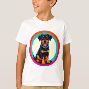 Bunte Rottweiler-Illustration T-Shirt